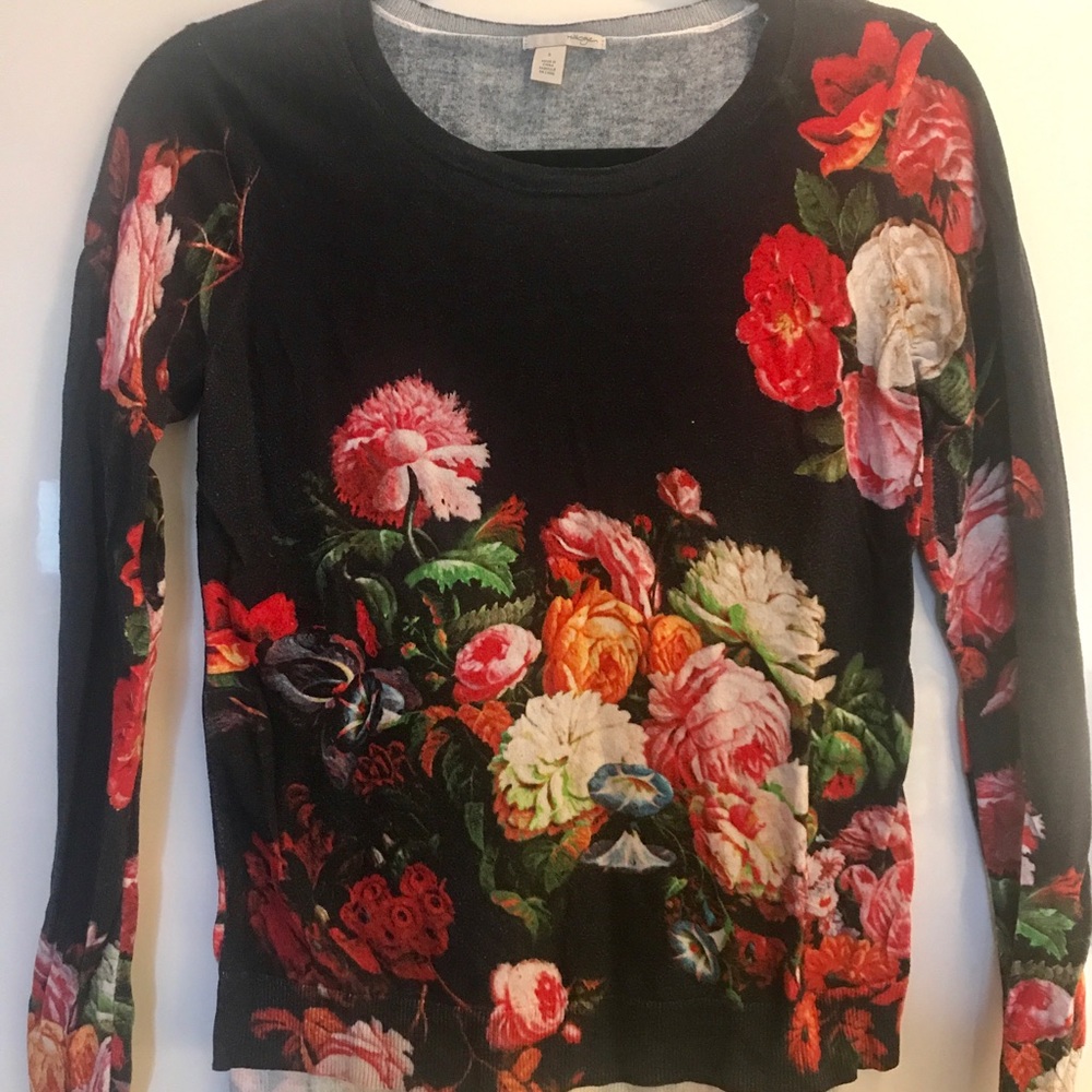 Nordstrom Sweater with Bold Flower Design